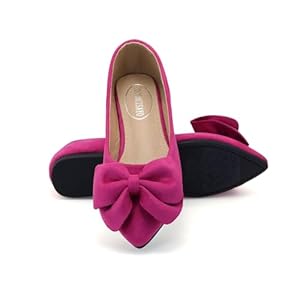 ODORHEISAYO Women’s Dress Shoes for Women Office Shoes, Suede Ballet Flats Shoes Dressy, Casual Bows Flats for Women, Soft Slip ons Womens Shoes Dressy for Holiday Wedding Work Party