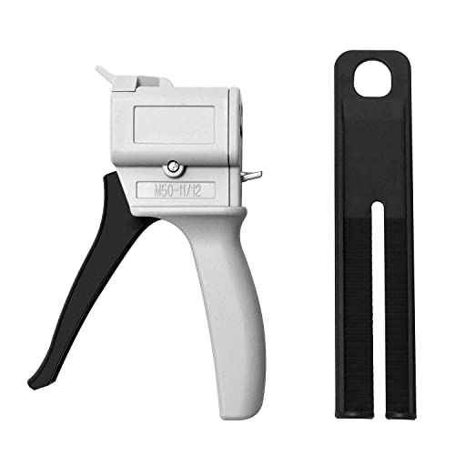 Image of QWORK 50ml Dispensing Gun Kit, Impression Mixing Dispensing Gun, 1: 1 /1: 2 AB Ratio, Static Mixer Mixing Nozzle