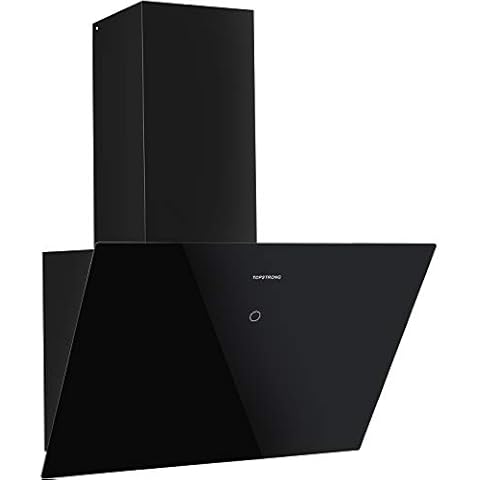 Hood 60cm Wall-Mount Extractor Hood with 700m³/h Tempered Glass Touch Control Aluminum LED 3 Speed Black TopStrong Cover