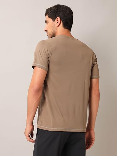 Image of TECHNOSPORT Men's 100% Polyester Slim Fit Solid Short Sleeve T-Shirt for Gym, Workout, Sports and Regular Use - Pack of 2