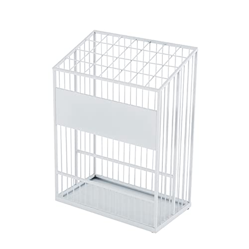 Support de rangement pour parapluies blanc en fer forgé 48x28,5x65 cm