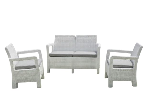 CASABELLAPIU Cojines de Exterior Premium para Conjuntos de Jardín, Cojines para Muebles de Patio 100% Made In Italy Cómodo Desenfundable Cm. 110x52 y Cm. 50x52