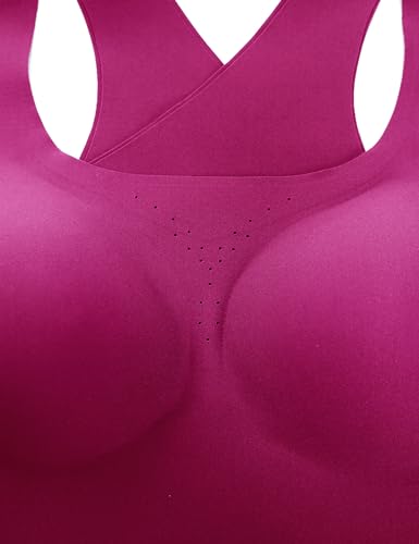Image of CRZ YOGA Womens Flex Sculpt Racerback Sports Bra - U Neck Medium Impact Padded Wireless Workout Gym Crop Top
