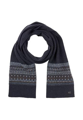 camel active Herren Strickschal aus reiner Wolle Navyblau, menswear-OS