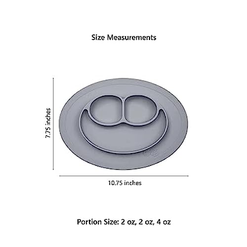 Image of ezpz Mini Mat - 100% Food Grade Silicone Suction Divided Plate with Built-in Placemat for Infants + Toddlers Promotes Baby Self-Feeding for Highchair, Dining Table - Microwave Safe - 6Months+ (Sienna)