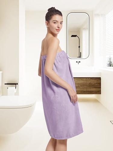Image of Women'S Soft Wrap Towel Full Length,Bath Robe After Shower Female Plush Long,Spa Bathrobes Lightweight With Pockets