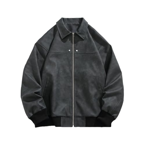 Veste en cuir souple marron homme coupe ample et finitions élégantes mode