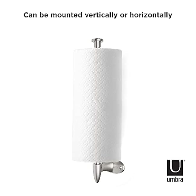 Umbra Stream Metal Wall Mount Paper Towel Holder ¨C Sleek Paper Towel Holder Great for the Kitchen