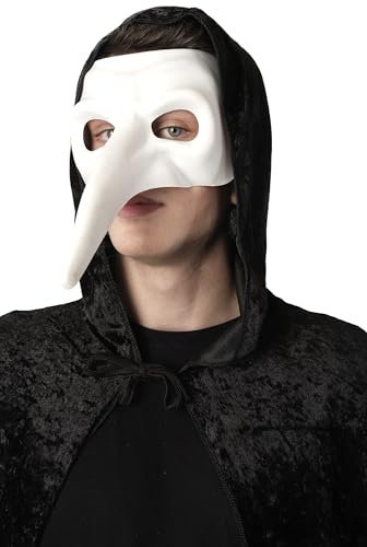 Ya en mundofriki.es: Máscara de Médico de la Peste para Disfraz Medieval Adulto, Mask con Pico Similar a un Pájaro para Halloween Carnaval y Fiestas Temáticas, Talla única (Blanco)