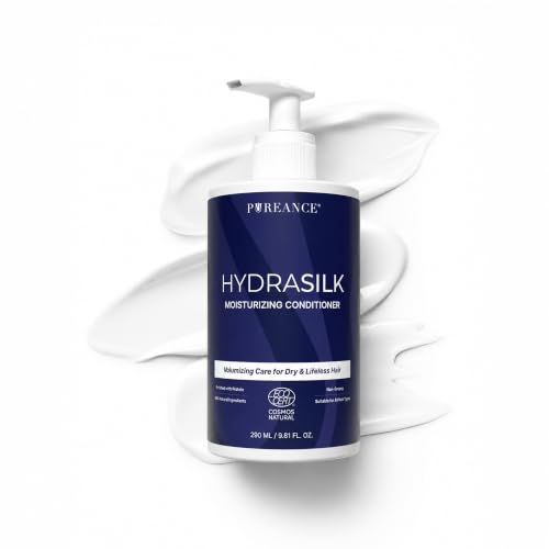 PUREANCE Hydrasilk - Moisturizing Hair Conditioner for Dry Damaged Hair - Hydrating Conditioner for Women & Men - Sulfate-Free with Coconut & Argan Oil Glycerin Aloe & No Parabens - 9.81 Fl Oz