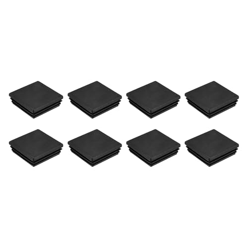 Image of uxcell 8Pcs Square Plastic Plugs, 60 x 60mm /2.36 x 2.36inch PE Pipe Tubing End Caps for 54-58mm /2.13-2.28inch Square Tube Furniture Chair Leg, Black