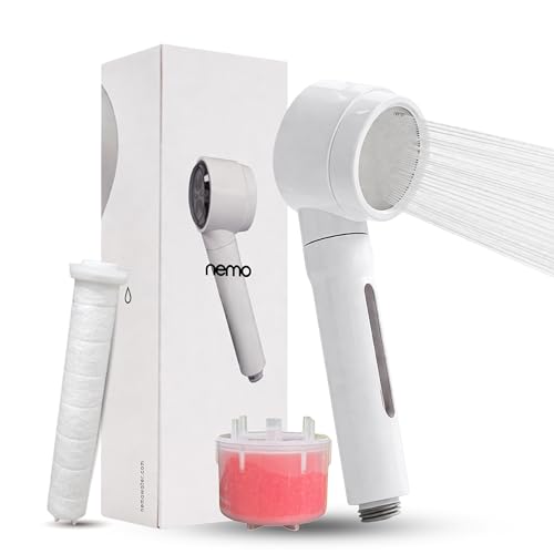 Image of NEMO Vitamin Hand Shower with Filter | Made in South Korea | Aromatherapy | Dual filtration for cleaner shower water, helps reduce residual chlorine and trap rust, heavy metals, larvae & microplastics