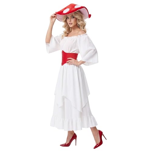 Disfraz de Hongo Mujer con Corsé y Sombrero Vintage