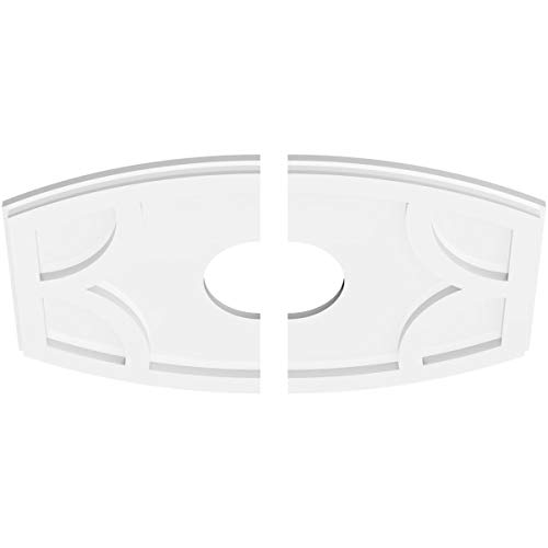 Image of Ekena Millwork CMP22X14KY2-05000 Kailey Architectural Grade PVC Contemporary, Two Piece Urethane Ceiling Medallions 22 inchW x 14 5 /8 inchH x 5 inchID x 11 3 /4 inchC x 1 inchP