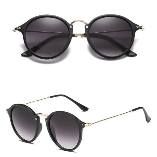 Lunettes de soleil rondes dames rétro tendance transparente anti-UV