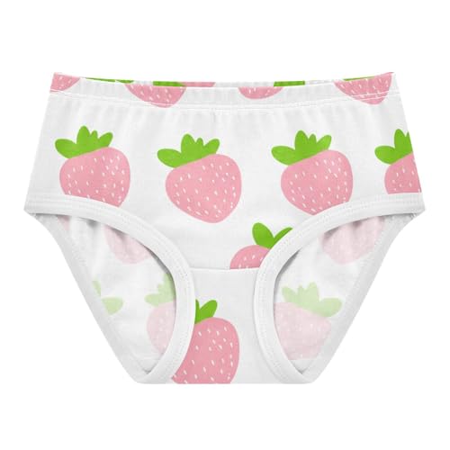 Girls Underwear Toddler 2t Cotton Panties Little Girl Cartoon Undies Kids Briefs Pink Strawberry White