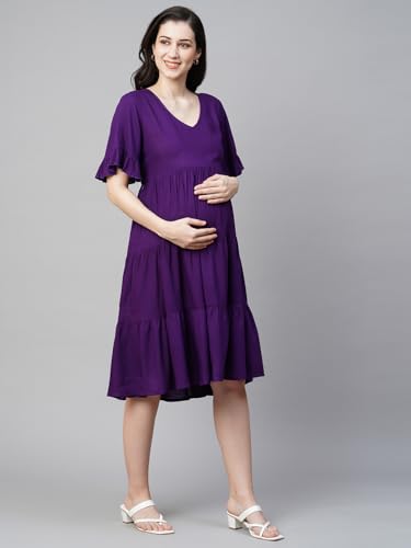 Image of MomToBe Women's Fit and Flare Knee Length Dress