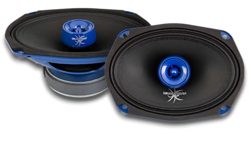 Soundstream SPM.694T – 6x9 Inch 2-Way Midrange Pro Audio Speakers with Bullet Tweeter | 550W Max, 4 Ohm, 95dB | Steel Basket, Black Paper Cone – High Sensitivity Car or Pro Audio Speaker - Pair