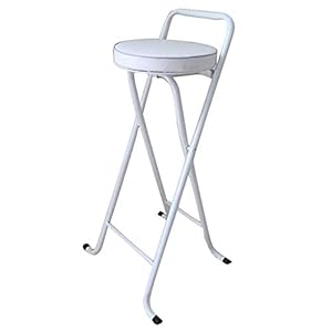 Hoge barkruk poef klapstoel draagbare thuis barkruk eenvoudige en moderne rugleuning vrije tijd bar stoel-White