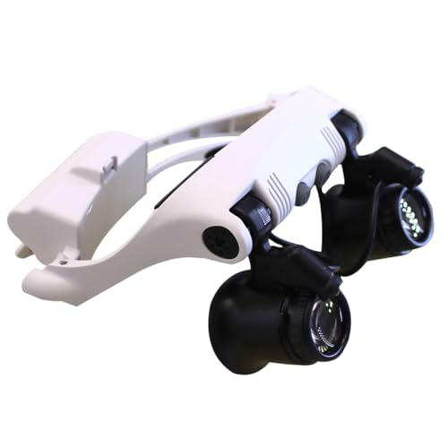 NIYANGLE 1pezzi Occhiali Ingranditori Testa Montata Con Luce Led Per Riparazioni e Valutazioni Leggeri e Pratici