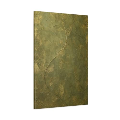 Toile nature vigne verte et or : éveillez vos sens avec l'art végétal