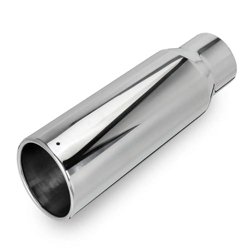 Tubo de escape universal para coche con silenciador recto y entrada de 3 pulgadas