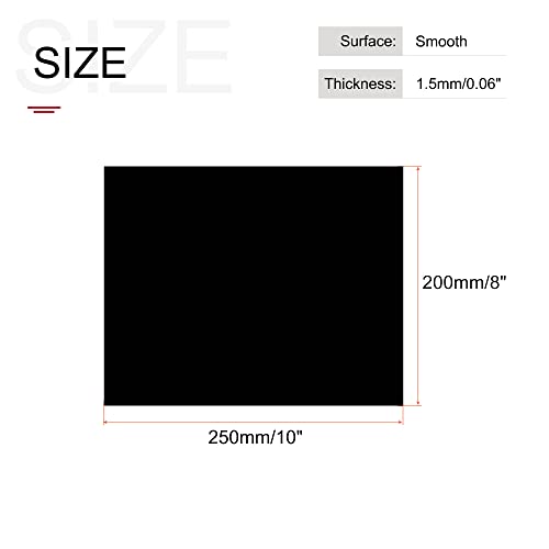 Image of MECCANIXITY Black ABS Plastic Sheet 10x8x0.06inch for Building Model, DIY Crafts, Panel, Pack of 2