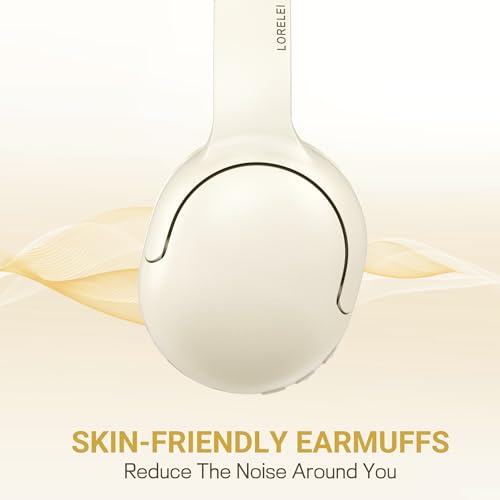 Image of LORELEI B-E5 Kids Bluetooth Headphones, Wireless Headphones for Kids, Foldable 40H Playtime, Built-in mic, On Ear Headsets for Child /Teens /School /Tablet(Beige White)