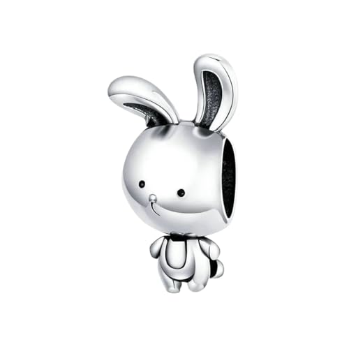 Jewellery Nuevo 2025 925 Abalorio de Metal con Forma de Animal de Conejo para Pulsera y Brazalete de Serpiente de Plata Original Fabricación de Joyas Finas con Accesorios de para Usted Regalo