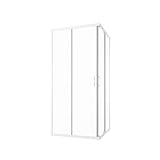 Box Doccia Angolare 75x75 cm Vetro Trasparente 4 mm Profili Bianchi h185cm mod. Grenada