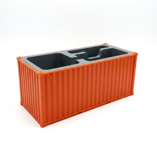Image of Shipping Container Pen Stand, Container Style Desk Organizer Pen Stand for Office Table Shipping Company, Unique Tabletop for Gifting (Orange)