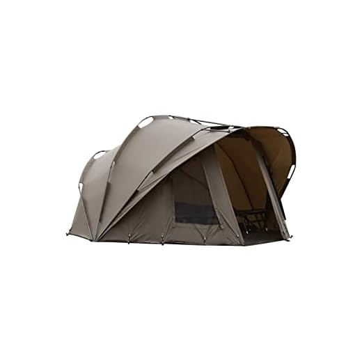 MK-Angelsport Fort Knox Dome 3,5 Mann – Großes Karpfenzelt mit 10.000 mm Wassersäule, 4-teiliger Aluminium-Frame, Multifunktionstür I inkl. Bodenplane & Gummihammer
