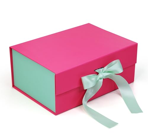 Image of RBS - Foldable Gift Box (23 X 16 X 10Cm) Decorative Gift Boxes For Packaging Empty Gift Packing Box Reusable Gift Boxes For Gifting Multipurpose Gift Box For Birthday Gifting (Flamingo Teal)
