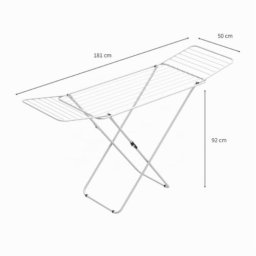 Miniatura 5 de Rörets Tendedero Plegable Para Ropa Azul Tony White - Alas Extensibles De Acero Para Interior Y Exterior, Ligero 2 Kg, Diseño Sueco Sin Necesidad De Montaje Y 18 M De Secado - 84 X 160 Cm