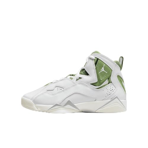 Jordan True Flight Big Kids' Shoes (HF4780-100, White/Sail/Lightning/Chlorophyll) Size 7
