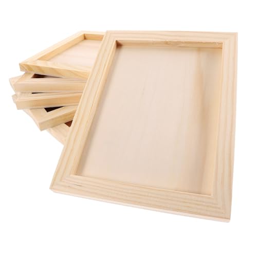 Hemoton 6 Pack Paintable Wood Picture Frames Craft Frames Clay Painting Creative Diy Photo Frames for Boys and Girls
