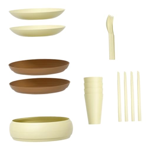 Gogogmee Travel-Friendly 17pc Cutlery Set Outdoor Picnic Camping and Travel Tableware Lightweight Dishwasher Safe Versatile