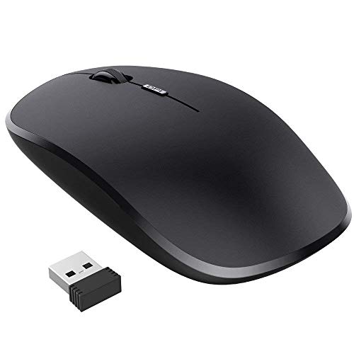Wireless Mouse for Laptop Rechargeable, 2.4G Slim Cordless Mouse Less Noise Wireless Computer Mouse with Receiver USB Mouse for Laptop, Deskbtop, MacBook