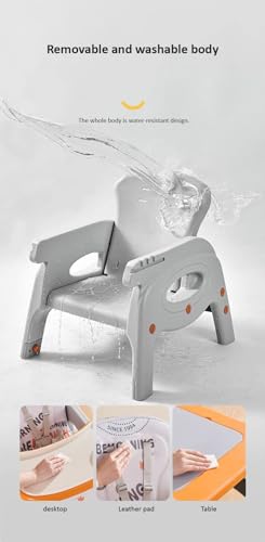 Image of StarAndDaisy 6-in-1 Baby High Chair | CAT Design Multifunctional Infant Feeding Chair | Chair & Table for Toddler | with Backrest & Plate Adjustment (Orange White)