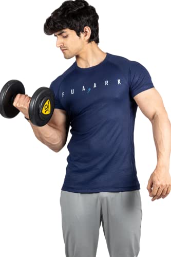 Image of FUAARK Men's Round Neck Slim fit Gym & Active wear Sports T-Shirt for Workout & Casual Wear