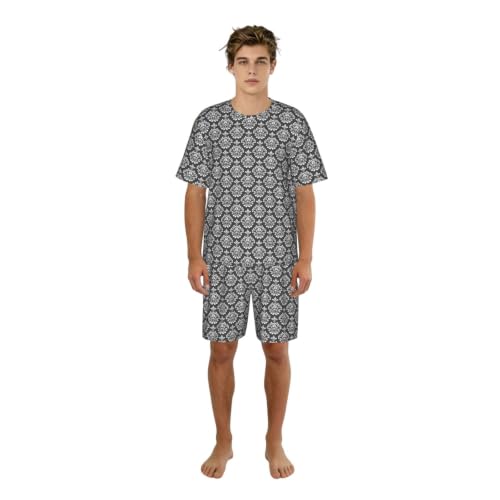 Pyjama court damassé homme extensible résout les nuits chaudes inconfortables