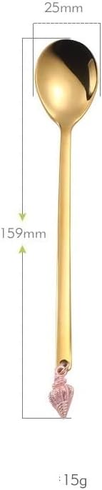 Silverware Flatware Set, 6/24/36/48/60/72pcs Creative Conch Fruit Dessert Spoon Set 304 Stainless Steel Coffee Stirring Spoon(Silver,4Set-24Pcs)