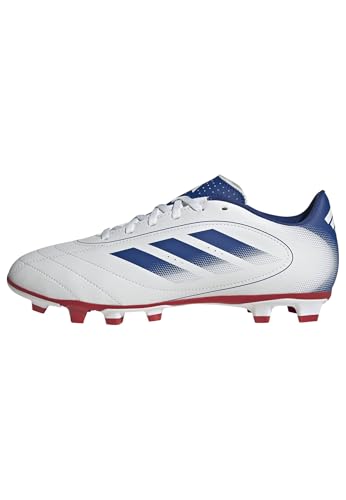 adidas Unisex-Adult Goletto IX Firm Ground/Multi Ground, White/Team Royal Blue/Better Scarlet, 8