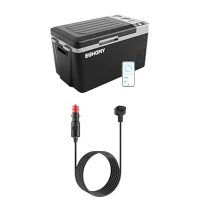 EUHOMY 12 Volt 24QT Portable Refrigerator Bundle with 11.6FT 12V DC Power Cord Cable for Car Refrigerator