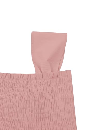 Image of Bingerlily Girls Summer Casual Tops Square Neck T Shirts Cute Smocked Top Tees