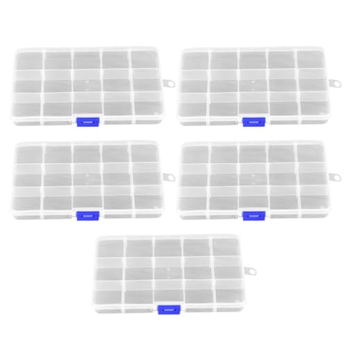 VILLCASE 5pcs Storage Box Diamond Beads Small Plastic Container Small Clear Container Jewelry Organizer Box Earring Organizer Tray Jewelry Dividers Box Plastic Divider Box Parts Storage Box