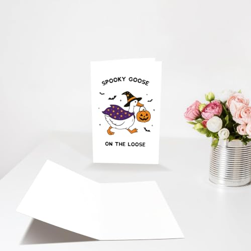 RPJIEKINXU Funny Halloween Card for Her, Cute Spooky Goose Halloween Card - image 5