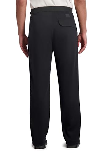 Karl Lagerfeld Paris Men's Belted Stretchy Soft Dress Pant, Black4
