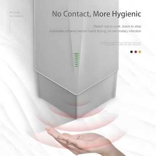 Suszarki do rąk montowane na ścianie, elektryczne, z dwukierunkowym wylotem powietrza, 1500 W, automatyczny czujnik, czas suszenia 6-10 sekund, automatyczny czujnik, do kuchni (Black)