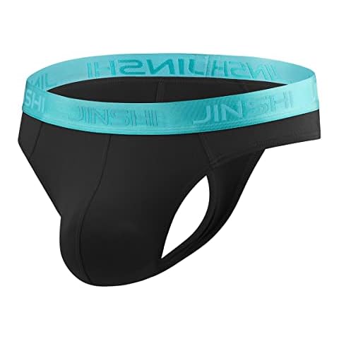 Men's Underwear Comfortable Low Rise T-Back G-String Breathable Thongs Bamboo Ultra Black Soft M Cover